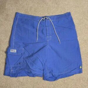 Polo Ralph Lauren Swim Trunks Men’s Size L Blue Mesh Lined Shorts Beach Cargo
